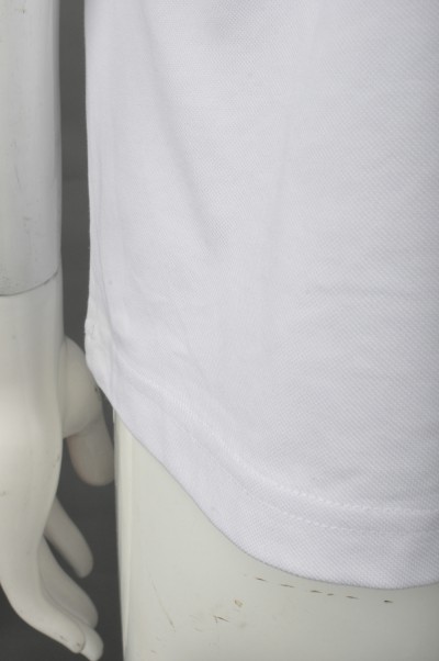 P681 訂造格仔領Polo恤  網上下單時尚Polo恤 格子撞色胸筒 度身訂造Polo恤  Polo恤製造商    白色撞色領花灰色 細節-2